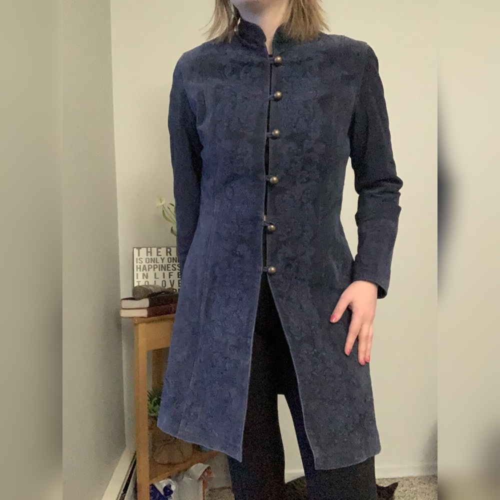 🫐100% leather blue jacket 🫐